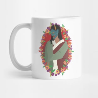 Hannya Lady Flower Garland Mug